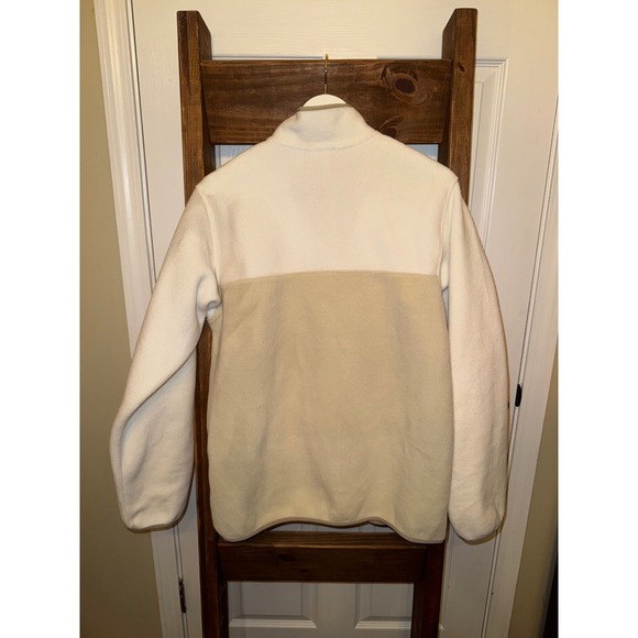 Patagonia Synchilla Fleece Pullover Women Size L Beige Cream Snap Neck - Picture 3 of 3